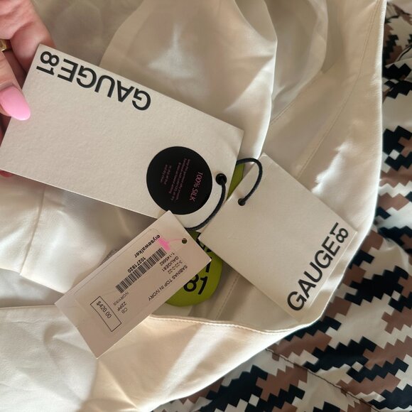 NWT Gauge81 Sabinas Silk Wrap Shirt In Ivory Sz XS Back Closure High-Low Hem - Picture 7 of 13